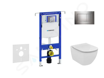Geberit Duofix - Set předstěnové instalace, klozetu a sedátka Ideal Standard Tesi, tlačítka Sigma30, chrom 111.355.00.5 NF6