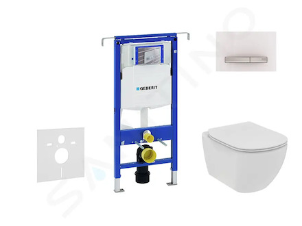 Geberit Duofix - Set předstěnové instalace, klozetu a sedátka Ideal Standard Tesi, tlačítka Sigma50, Rimless, SoftClose, alpská 