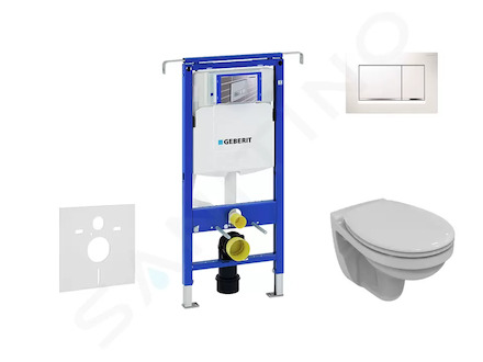 Geberit Duofix - Set předstěnové instalace, klozetu a sedátka Villeroy & Boch, tlačítka Sigma30, DirectFlush, SoftClose, Ceramic