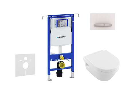 Geberit Duofix - Set předstěnové instalace, klozetu a sedátka Villeroy & Boch, tlačítka Sigma50, DirectFlush, SoftClose, Ceramic