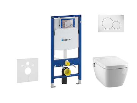 Geberit Duofix - Set předstěnové instalace, klozetu a sedátkaTece One, tlačítka Sigma01, Rimless, SoftClose, alpská bílá 111.300