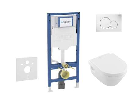 Geberit Duofix - Set předstěnové instalace, klozetu Architectura a sedátka softclose, tlačítko Sigma01, alpská bílá SANI11CK3100