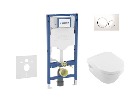 Geberit Duofix - Set předstěnové instalace, klozetu Architectura a sedátka softclose, tlačítko Sigma20, bílá/chrom SANI11CK3103