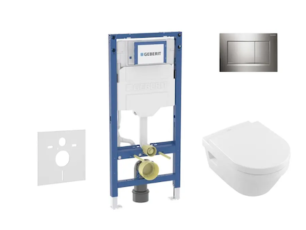 Geberit Duofix - Set předstěnové instalace, klozetu Architectura a sedátka softclose, tlačítko Sigma20, chrom SANI11CK1105