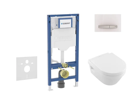 Geberit Duofix - Set předstěnové instalace, klozetu Architectura a sedátka softclose, tlačítko Sigma50, alpská bílá SANI11CK3107
