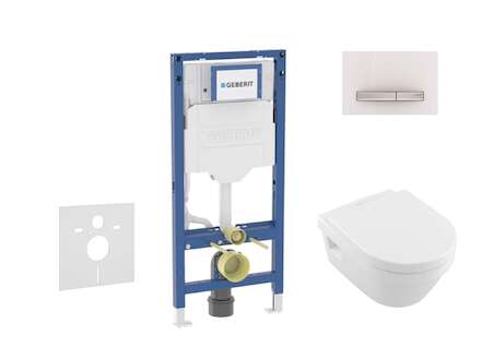 Geberit Duofix - Set předstěnové instalace, klozetu Architectura a sedátka softclose, tlačítko Sigma50, alpská bílá SANI11CK3107