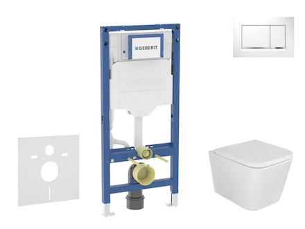 Geberit Duofix - Set předstěnové instalace, klozetu Arkas a sedátka softclose, tlačítko Sigma20, bílá/chrom SANI11CA3108B