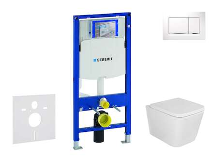 Geberit Duofix - Set předstěnové instalace, klozetu Arkas a sedátka softclose, tlačítko Sigma30, bílá/chrom SANI11CA3108