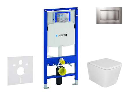 Geberit Duofix - Set předstěnové instalace, klozetu Arkas a sedátka softclose, tlačítko Sigma30, lakovaný chrom mat/chrom SANI11