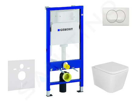 Geberit Duofix - Set předstěnové instalace, klozetu Arkas I a sedátka softclose, tlačítko Delta, bílá SANI11CA3158