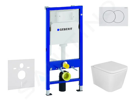 Geberit Duofix - Set předstěnové instalace, klozetu Arkas I a sedátka softclose, tlačítko Delta01, alpská bílá SANI11CA3157