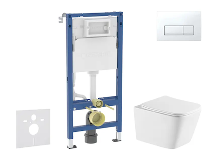 Geberit Duofix - Set předstěnové instalace, klozetu Arkas I a sedátka softclose, tlačítko Delta50, alpská bílá SANI11CA31147