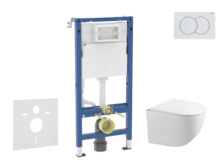 Geberit Duofix - Set předstěnové instalace, klozetu Gaia a sedátka softclose, tlačítko Delta01, alpská bílá SANI11CA3120B