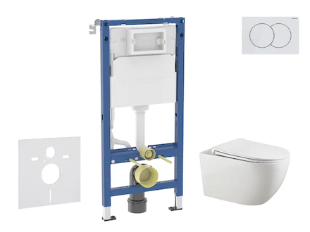 Geberit Duofix - Set předstěnové instalace, klozetu Gaia a sedátka softclose, tlačítko Delta01, alpská bílá SANI11CA3124B