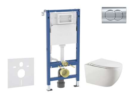 Geberit Duofix - Set předstěnové instalace, klozetu Gaia a sedátka softclose, tlačítko Delta01, lesklý chrom SANI11CA1136B