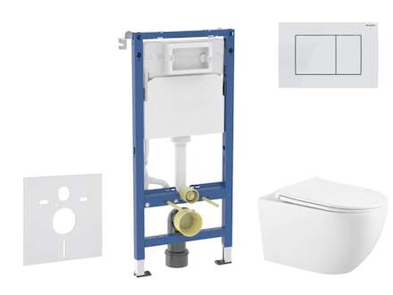 Geberit Duofix - Set předstěnové instalace, klozetu Gaia a sedátka softclose, tlačítko Delta30, alpská bílá SANI11CA3146B