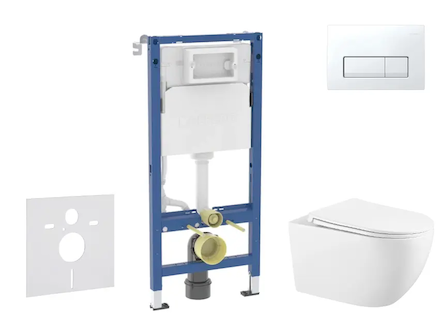 Geberit Duofix - Set předstěnové instalace, klozetu Gaia a sedátka softclose, tlačítko Delta50, alpská bílá SANI11CA3144B