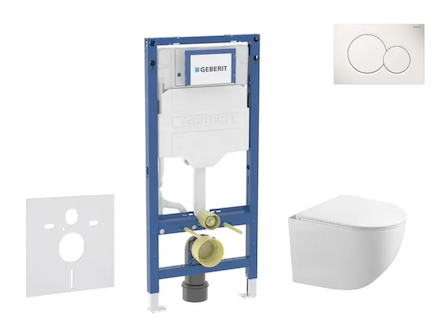 Geberit Duofix - Set předstěnové instalace, klozetu Gaia a sedátka softclose, tlačítko Sigma01, alpská bílá SANI11CA3117B
