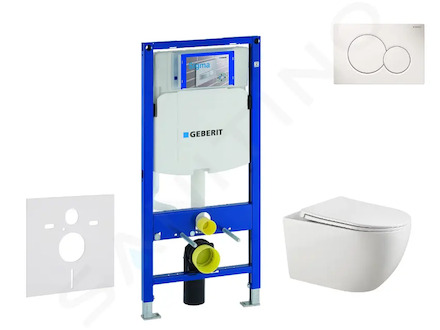 Geberit Duofix - Set předstěnové instalace, klozetu Gaia a sedátka softclose, tlačítko Sigma01, alpská bílá SANI11CA3121