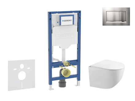 Geberit Duofix - Set předstěnové instalace, klozetu Gaia a sedátka softclose, tlačítko Sigma20, chrom mat/chrom SANI11CA1128B