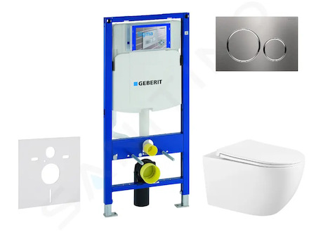 Geberit Duofix - Set předstěnové instalace, klozetu Gaia a sedátka softclose, tlačítko Sigma20, nerez SANI11CA6102