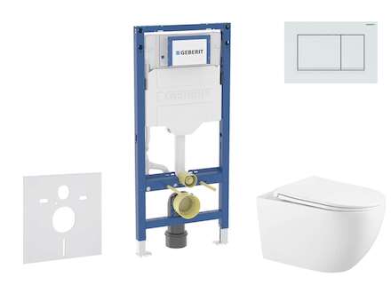 Geberit Duofix - Set předstěnové instalace, klozetu Gaia a sedátka softclose, tlačítko Sigma30, bílá/bílá mat SANI11CA3142B