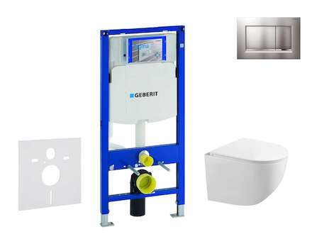 Geberit Duofix - Set předstěnové instalace, klozetu Gaia a sedátka softclose, tlačítko Sigma30, chrom mat/chrom SANI11CA1128
