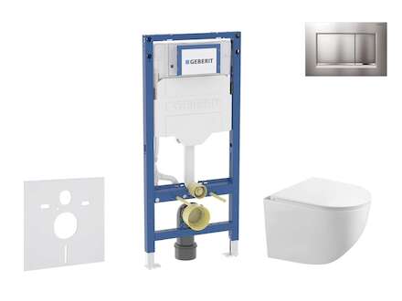 Geberit Duofix - Set předstěnové instalace, klozetu Gaia a sedátka softclose, tlačítko Sigma30, chrom mat/chrom SANI11CA1128B