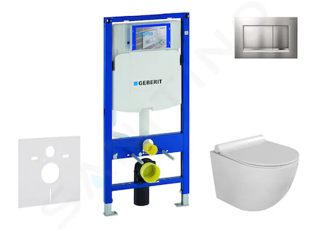 Geberit Duofix - Set předstěnové instalace, klozetu Gaia a sedátka softclose, tlačítko Sigma30, chrom mat/chrom SANI11CA1116