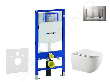 Geberit Duofix - Set předstěnové instalace, klozetu Gaia a sedátka softclose, tlačítko Sigma30, chrom mat/chrom SANI11CA1134