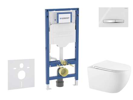 Geberit Duofix - Set předstěnové instalace, klozetu Gaia a sedátka softclose, tlačítko Sigma50, chrom/alpská bílá SANI11CA3141B