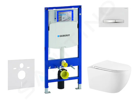 Geberit Duofix - Set předstěnové instalace, klozetu Gaia a sedátka softclose, tlačítko Sigma50, chrom/alpská bílá SANI11CA3141