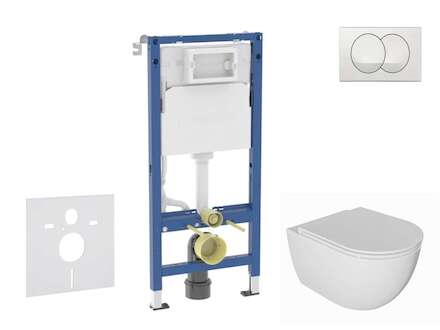 Geberit Duofix - Set předstěnové instalace, klozetu Oudee a sedátka softclose, tlačítko Delta, bílá SANI11CA3136B