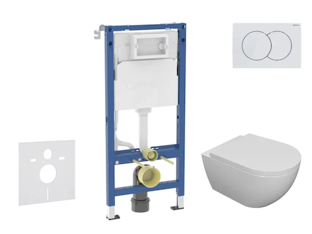 Geberit Duofix - Set předstěnové instalace, klozetu Oudee a sedátka softclose, tlačítko Delta01, alpská bílá SANI11CA3102B