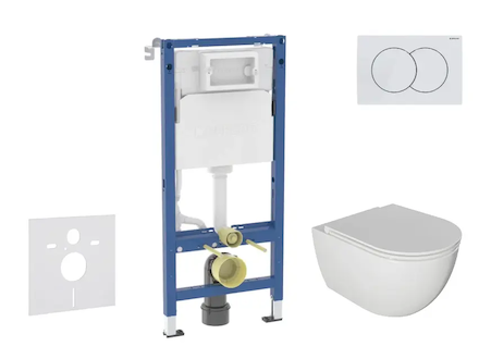 Geberit Duofix - Set předstěnové instalace, klozetu Oudee a sedátka softclose, tlačítko Delta01, alpská bílá SANI11CA3116B