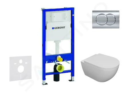 Geberit Duofix - Set předstěnové instalace, klozetu Oudee a sedátka softclose, tlačítko Delta01, lesklý chrom SANI11CA1104