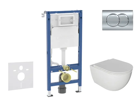 Geberit Duofix - Set předstěnové instalace, klozetu Oudee a sedátka softclose, tlačítko Delta01, lesklý chrom SANI11CA1124B