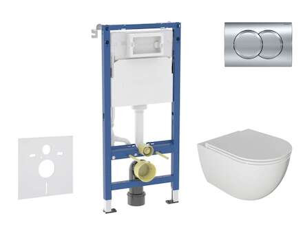 Geberit Duofix - Set předstěnové instalace, klozetu Oudee a sedátka softclose, tlačítko Delta01, lesklý chrom SANI11CA1124B