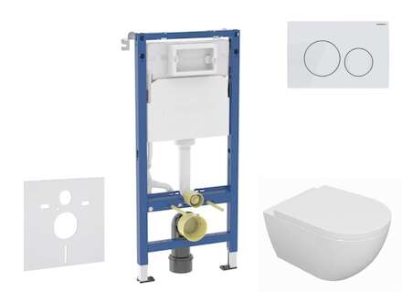 Geberit Duofix - Set předstěnové instalace, klozetu Oudee a sedátka softclose, tlačítko Delta20, alpská bílá SANI11CA3131B