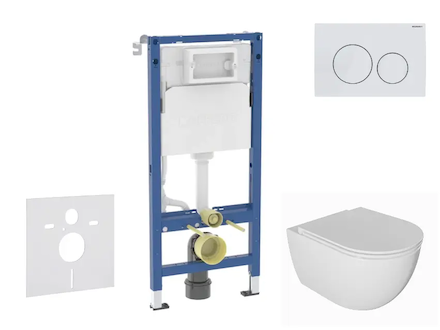 Geberit Duofix - Set předstěnové instalace, klozetu Oudee a sedátka softclose, tlačítko Delta20, alpská bílá SANI11CA3138B