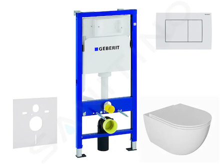 Geberit Duofix - Set předstěnové instalace, klozetu Oudee a sedátka softclose, tlačítko Delta30, alpská bílá SANI11CA3139