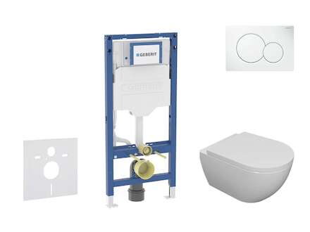 Geberit Duofix - Set předstěnové instalace, klozetu Oudee a sedátka softclose, tlačítko Sigma01, alpská bílá SANI11CA3100B