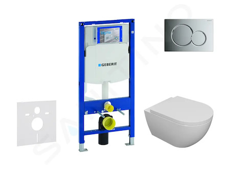 Geberit Duofix - Set předstěnové instalace, klozetu Oudee a sedátka softclose, tlačítko Sigma01, lesklý chrom SANI11CA1100