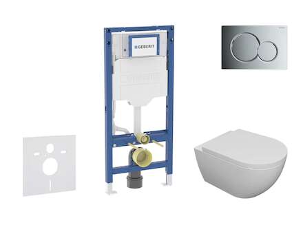 Geberit Duofix - Set předstěnové instalace, klozetu Oudee a sedátka softclose, tlačítko Sigma01, lesklý chrom SANI11CA1100B