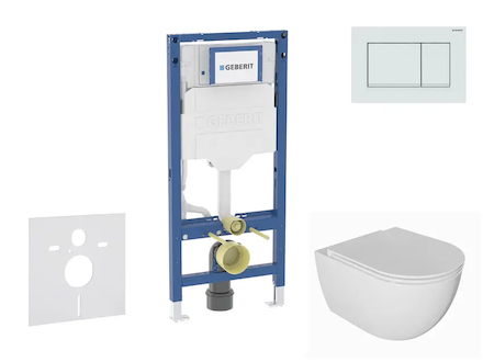 Geberit Duofix - Set předstěnové instalace, klozetu Oudee a sedátka softclose, tlačítko Sigma20, bílá/bílá mat SANI11CA3135B
