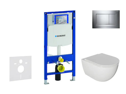 Geberit Duofix - Set předstěnové instalace, klozetu Oudee a sedátka softclose, tlačítko Sigma20, chrom SANI11CA1121