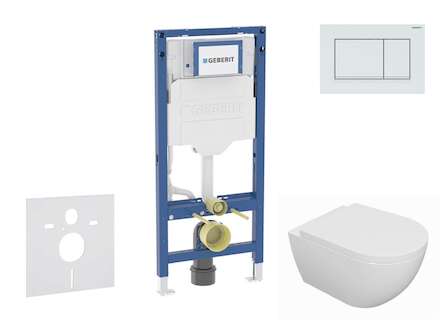 Geberit Duofix - Set předstěnové instalace, klozetu Oudee a sedátka softclose, tlačítko Sigma30, bílá/bílá mat SANI11CA3127B