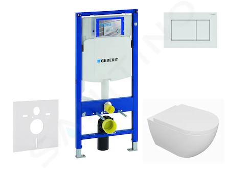 Geberit Duofix - Set předstěnové instalace, klozetu Oudee a sedátka softclose, tlačítko Sigma30, bílá/bílá mat SANI11CA3127