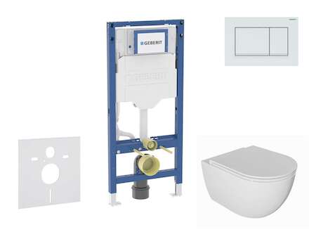 Geberit Duofix - Set předstěnové instalace, klozetu Oudee a sedátka softclose, tlačítko Sigma30, bílá/bílá mat SANI11CA3135B