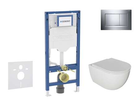 Geberit Duofix - Set předstěnové instalace, klozetu Oudee a sedátka softclose, tlačítko Sigma30, chrom SANI11CA1121B